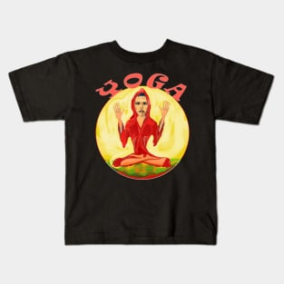 Namaste Yoga Lovers Indian Yogini Gift Kids T-Shirt